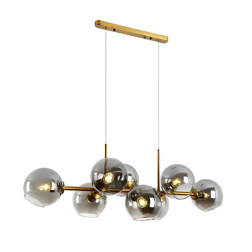 Elegant 8 Light LED Linear Glass Chandelier for Modern Dining Room Lighting