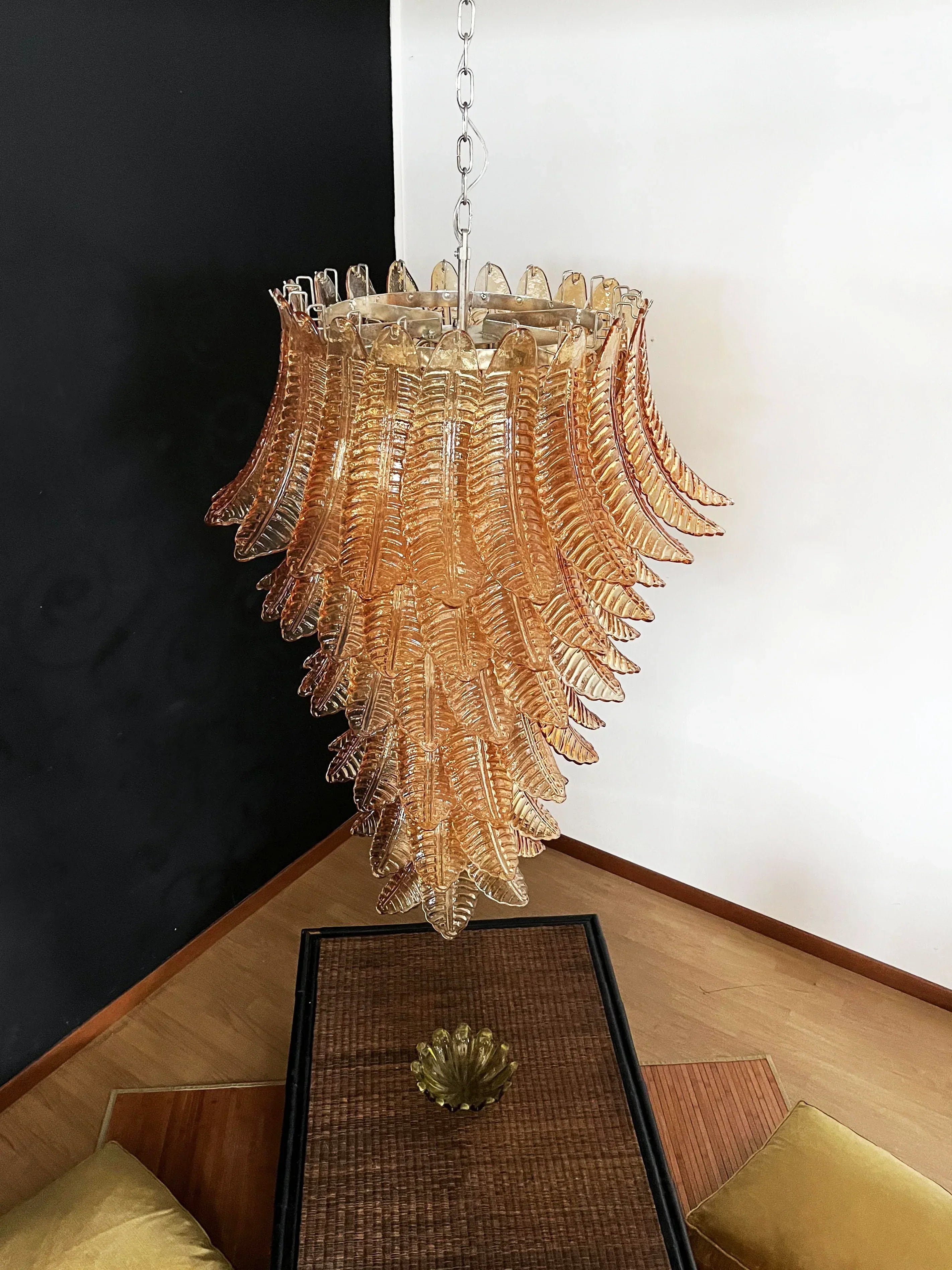 elegant-amber-glass-spiral-cascading-chandelier-modern-gold-metal-pendant-light