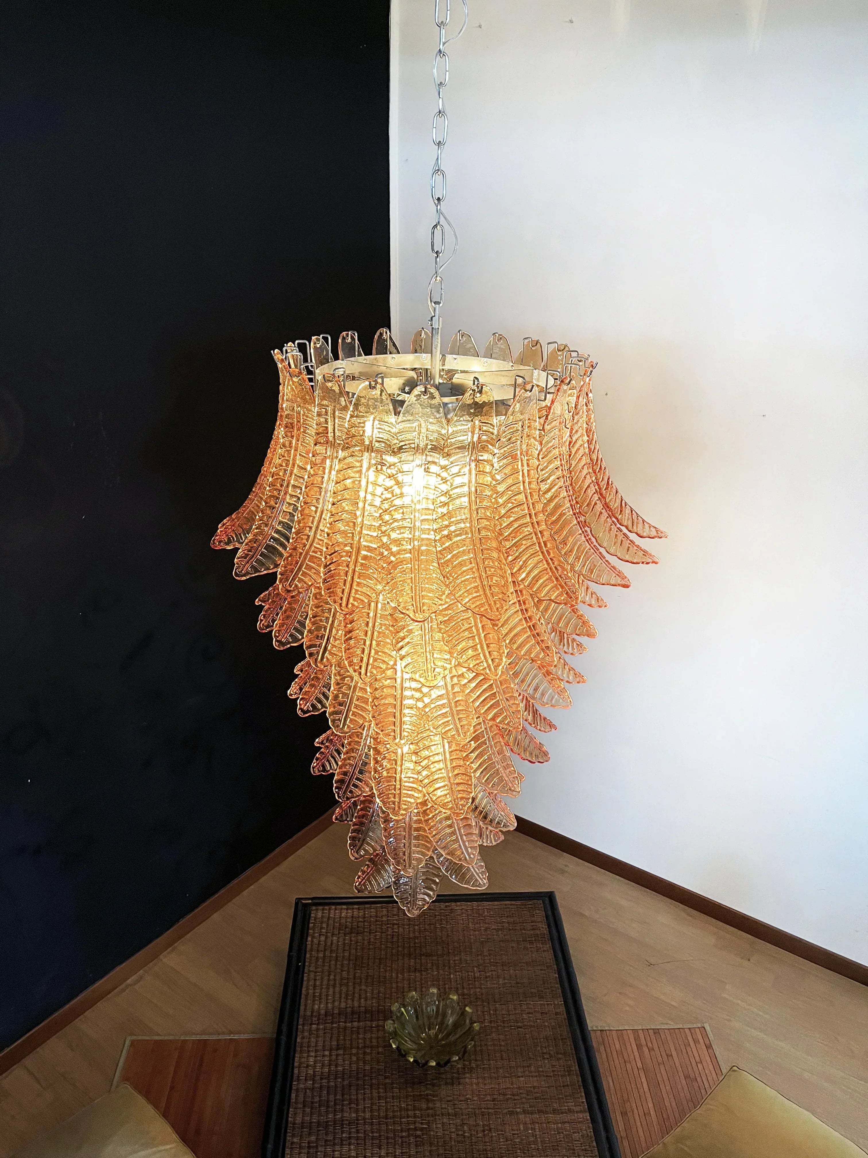elegant-amber-glass-spiral-cascading-chandelier-modern-gold-metal-pendant-light