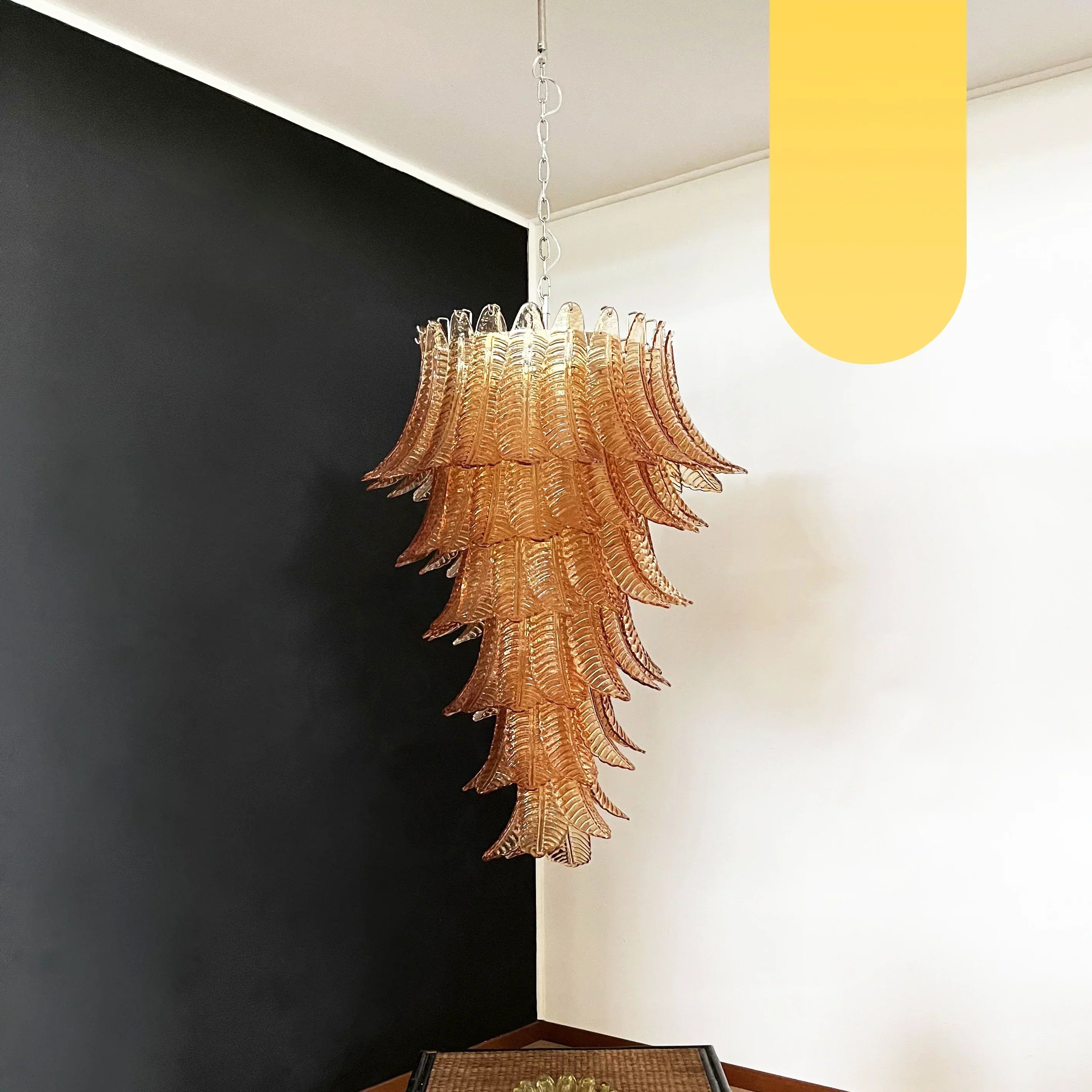elegant-amber-glass-spiral-cascading-chandelier-modern-gold-metal-pendant-light