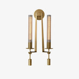 Elegant Brass and Ribbed Glass Architectural Wall Sconce French Style Minimalist Indoor Lighting
