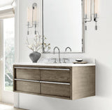 Elegant Brass and Ribbed Glass Architectural Wall Sconce French Style Minimalist Indoor Lighting