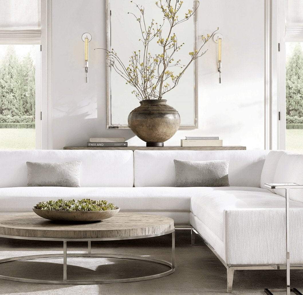Elegant Brass and Ribbed Glass Architectural Wall Sconce French Style Minimalist Indoor Lighting