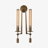 Elegant Brass and Ribbed Glass Architectural Wall Sconce French Style Minimalist Indoor Lighting