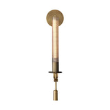 Elegant Brass and Ribbed Glass Architectural Wall Sconce French Style Minimalist Indoor Lighting