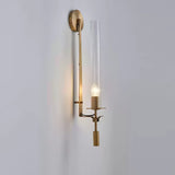 Elegant Brass and Ribbed Glass Architectural Wall Sconce French Style Minimalist Indoor Lighting
