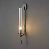 Elegant Brass and Ribbed Glass Architectural Wall Sconce French Style Minimalist Indoor Lighting