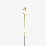 Elegant Brass Bracket Wall Lamp with Round Glass Shade Mid Century Modern Indoor Sconce Set