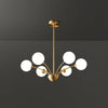 Elegant Brass Ceiling Light Fixture with Multiple Opaque White Glass Globes