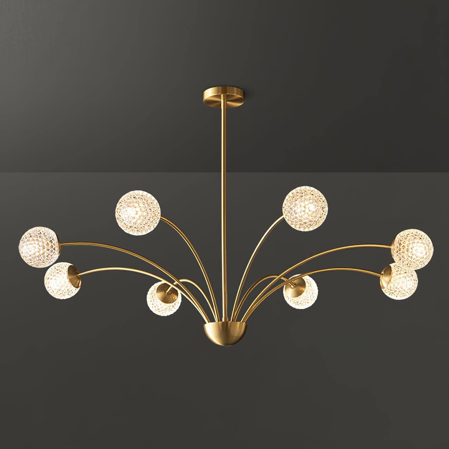 Elegant Brass Ceiling Light Fixture with Multiple Opaque White Glass Globes