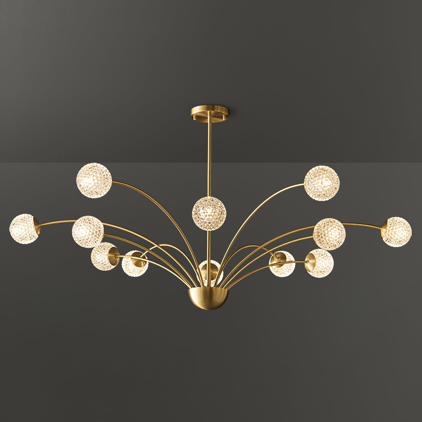 Elegant Brass Ceiling Light Fixture with Multiple Opaque White Glass Globes