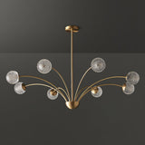 Elegant Brass Ceiling Light Fixture with Multiple Opaque White Glass Globes