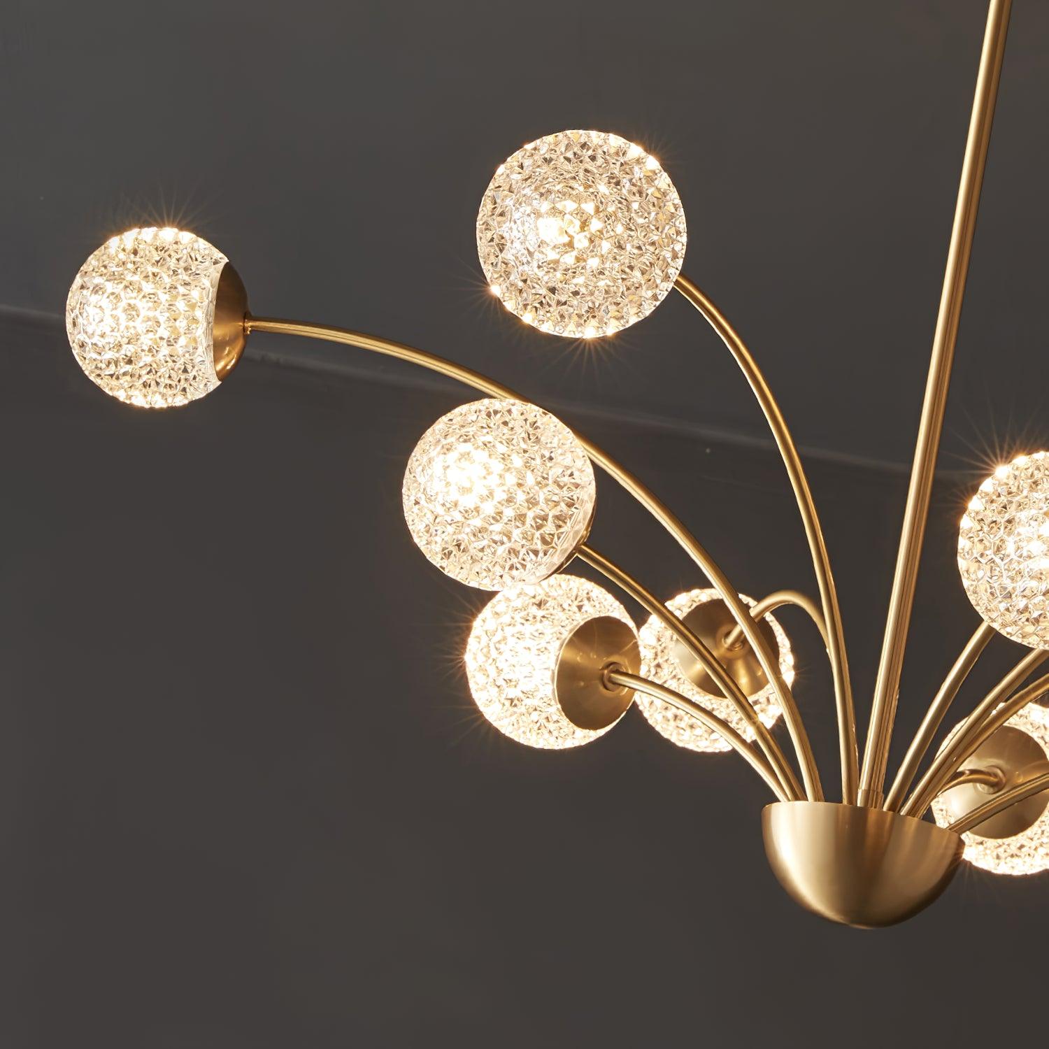 Elegant Brass Ceiling Light Fixture with Multiple Opaque White Glass Globes