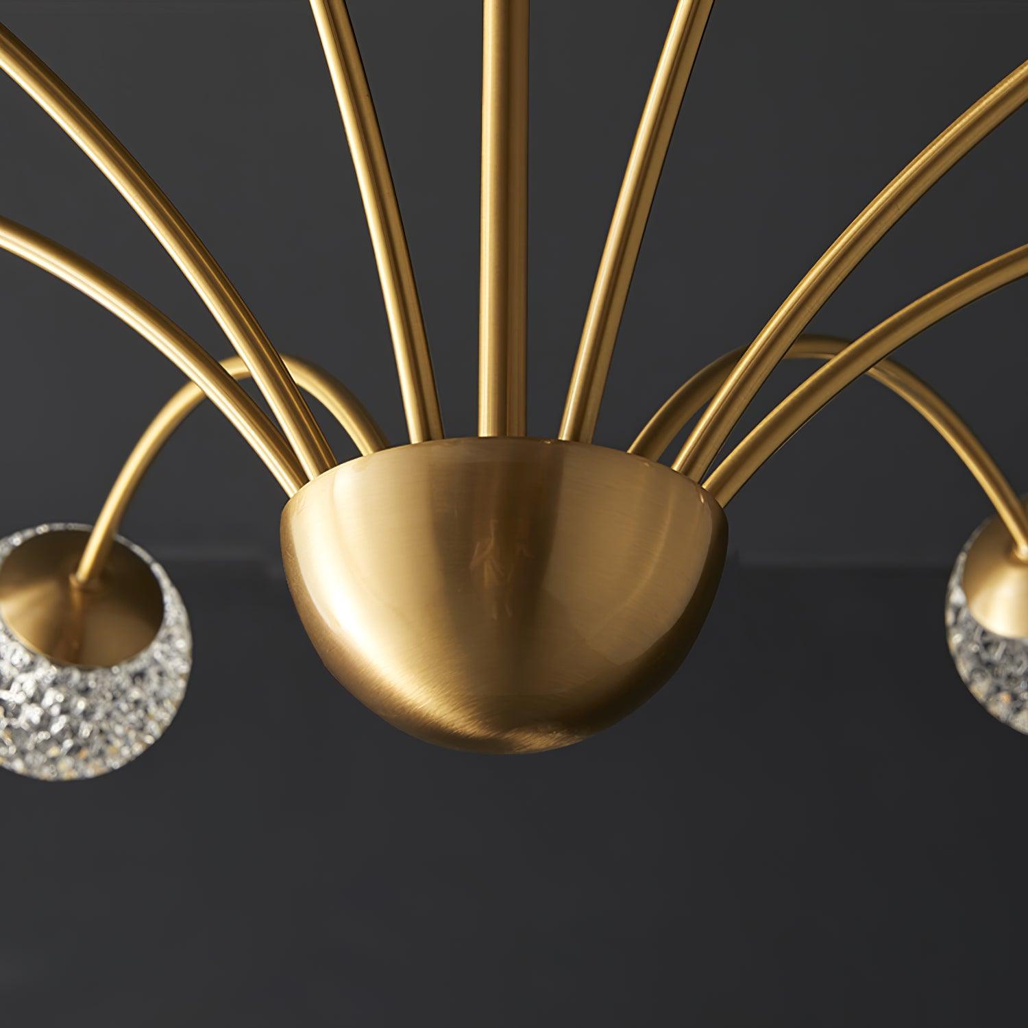 Elegant Brass Ceiling Light Fixture with Multiple Opaque White Glass Globes