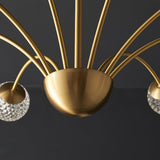 Elegant Brass Ceiling Light Fixture with Multiple Opaque White Glass Globes