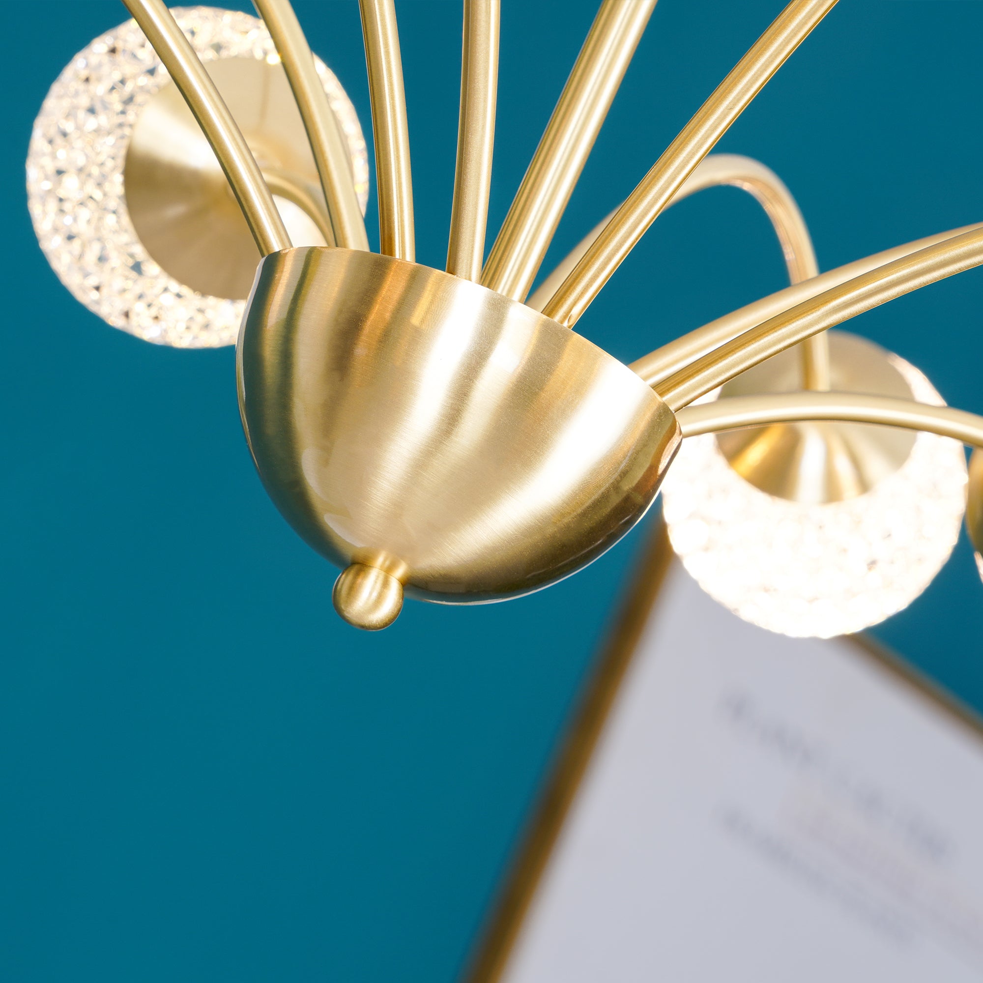 Elegant Brass Ceiling Light Fixture with Multiple Opaque White Glass Globes