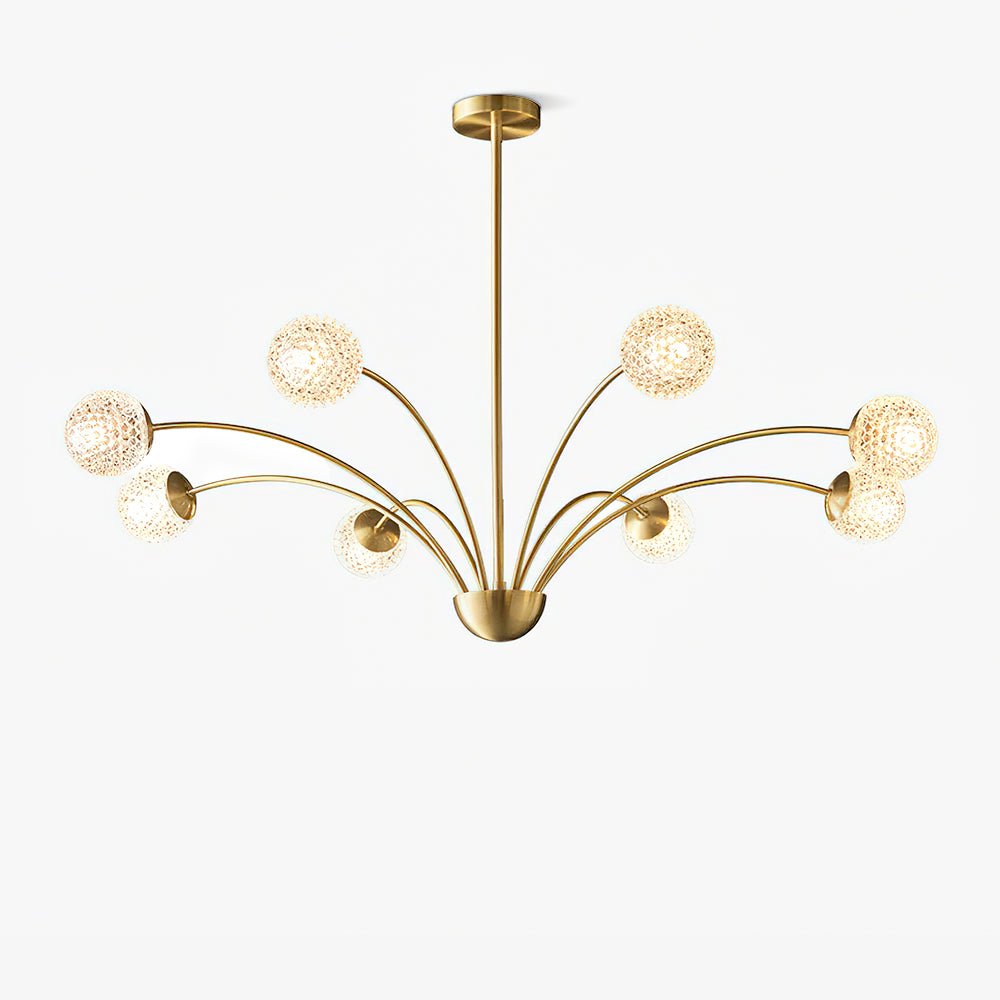 Elegant Brass Ceiling Light Fixture with Multiple Opaque White Glass Globes