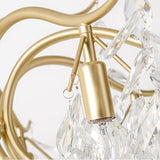Elegant Brass Crown Crystal Chandelier Luxury Hanging Ceiling Light for Foyer and Living Room