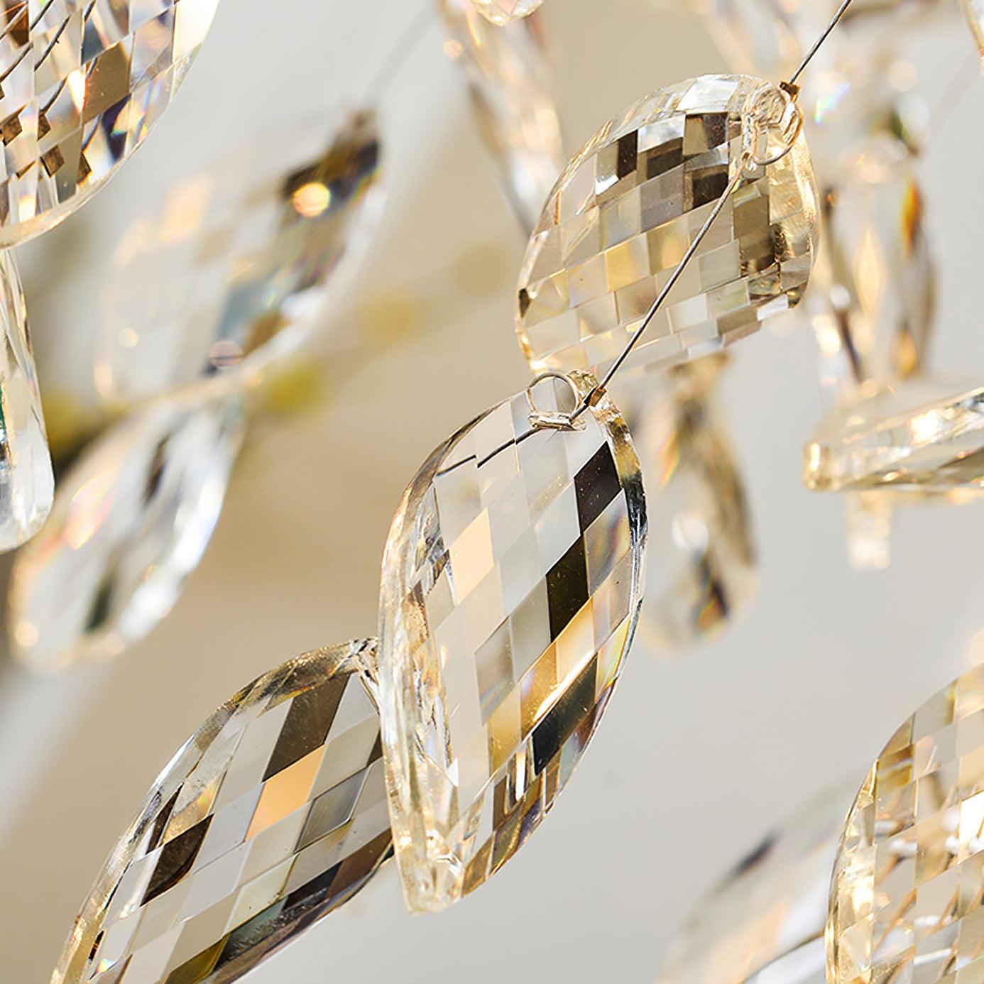 Elegant Brass Crown Crystal Chandelier Luxury Hanging Ceiling Light for Foyer and Living Room