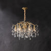 Elegant Brass Crown Crystal Chandelier Luxury Hanging Ceiling Light for Foyer and Living Room