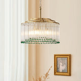 Elegant Casandra Glass and Metal Chandelier Lighting with Gold and Green Finishes