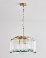 Elegant Casandra Glass and Metal Chandelier Lighting with Gold and Green Finishes