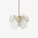 Elegant Clear Floral Textured Glass Pendant Light for Transitional and Modern Homes
