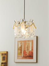 Elegant Clear Floral Textured Glass Pendant Light for Transitional and Modern Homes
