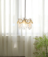 Elegant Clear Floral Textured Glass Pendant Light for Transitional and Modern Homes