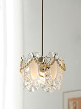 Elegant Clear Floral Textured Glass Pendant Light for Transitional and Modern Homes