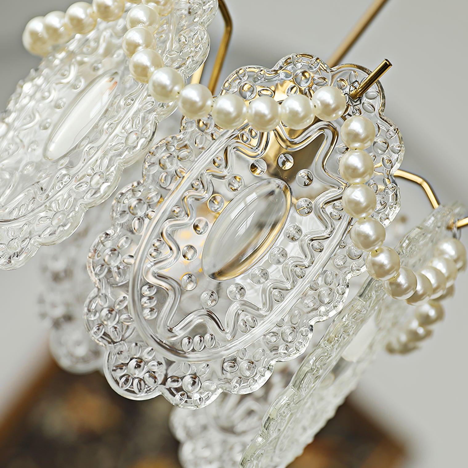 Elegant Clear Floral Textured Glass Pendant Light for Transitional and Modern Homes