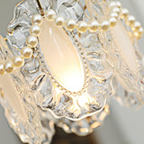 Elegant Clear Floral Textured Glass Pendant Light for Transitional and Modern Homes