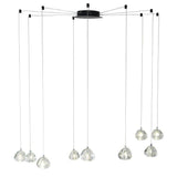 Elegant Cluster Raindrop LED Chandelier Metal and Crystal Pendant Light for Living Room