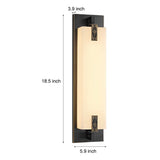 Elegant Copper Exterior Wall Sconce with Natural Marble Shade LED Waterproof Outdoor Lantern