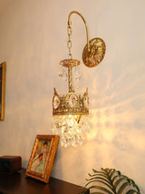 Elegant Crystal Crown Wall Sconce Luxury Interior Lighting Fixture for Hallway and Bathroom