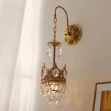 Elegant Crystal Crown Wall Sconce Luxury Interior Lighting Fixture for Hallway and Bathroom