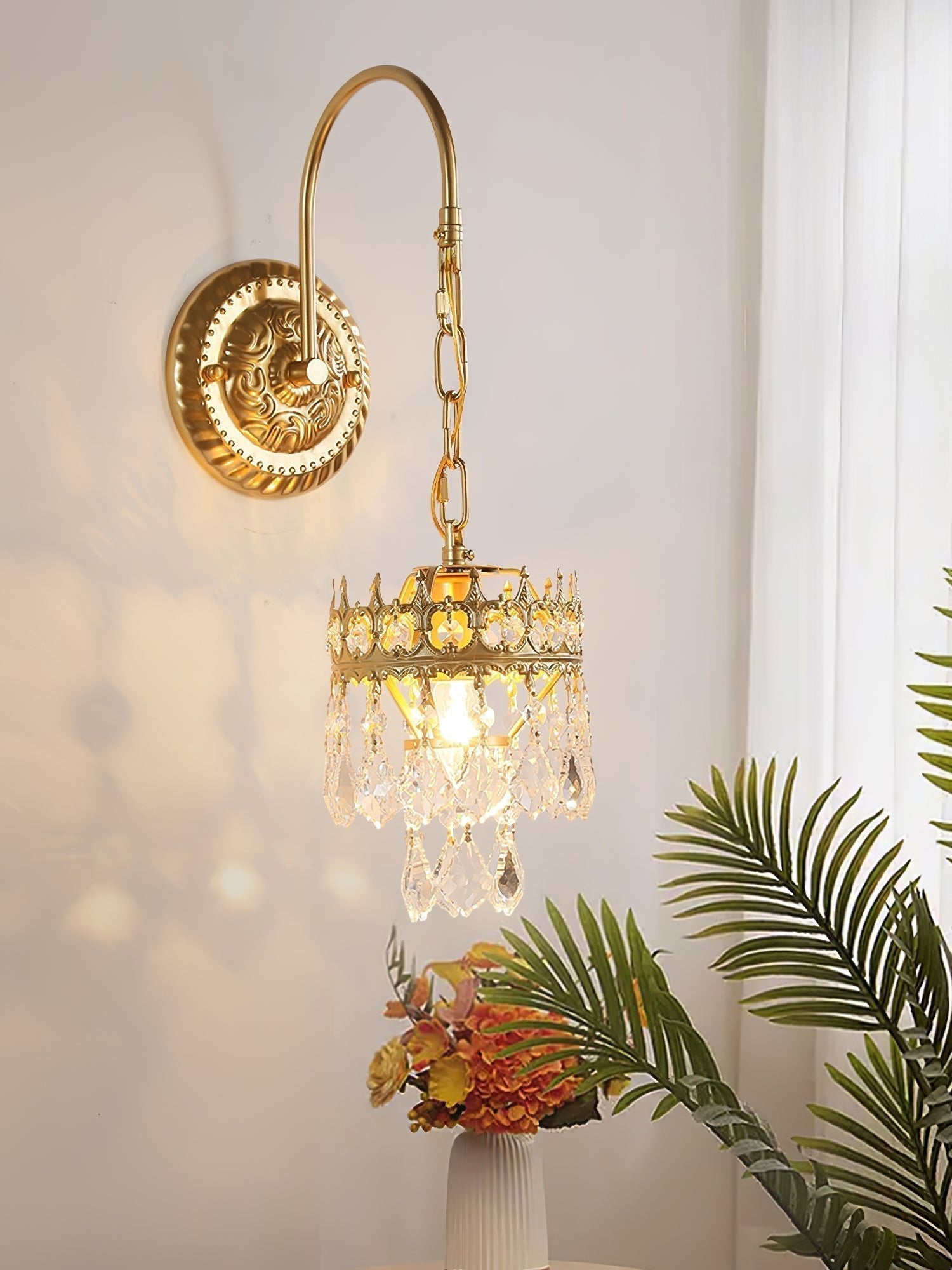 Elegant Crystal Crown Wall Sconce Set for Modern Interior Lighting