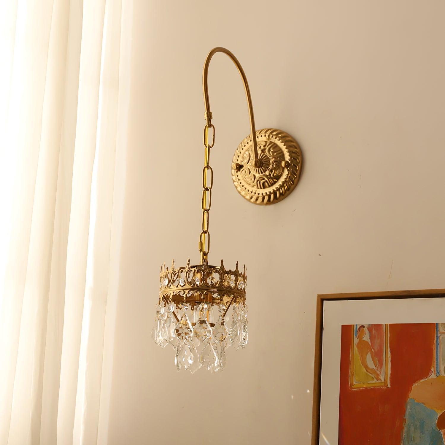 Elegant Crystal Crown Wall Sconce Set for Modern Interior Lighting