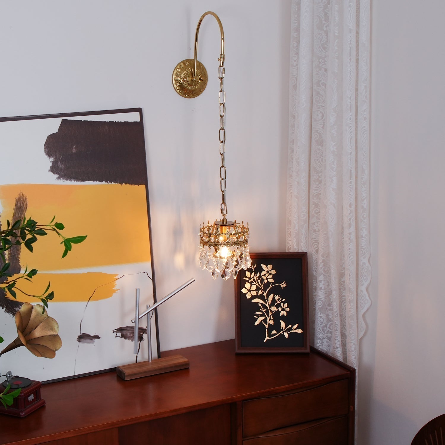 Elegant Crystal Crown Wall Sconce Set for Modern Interior Lighting