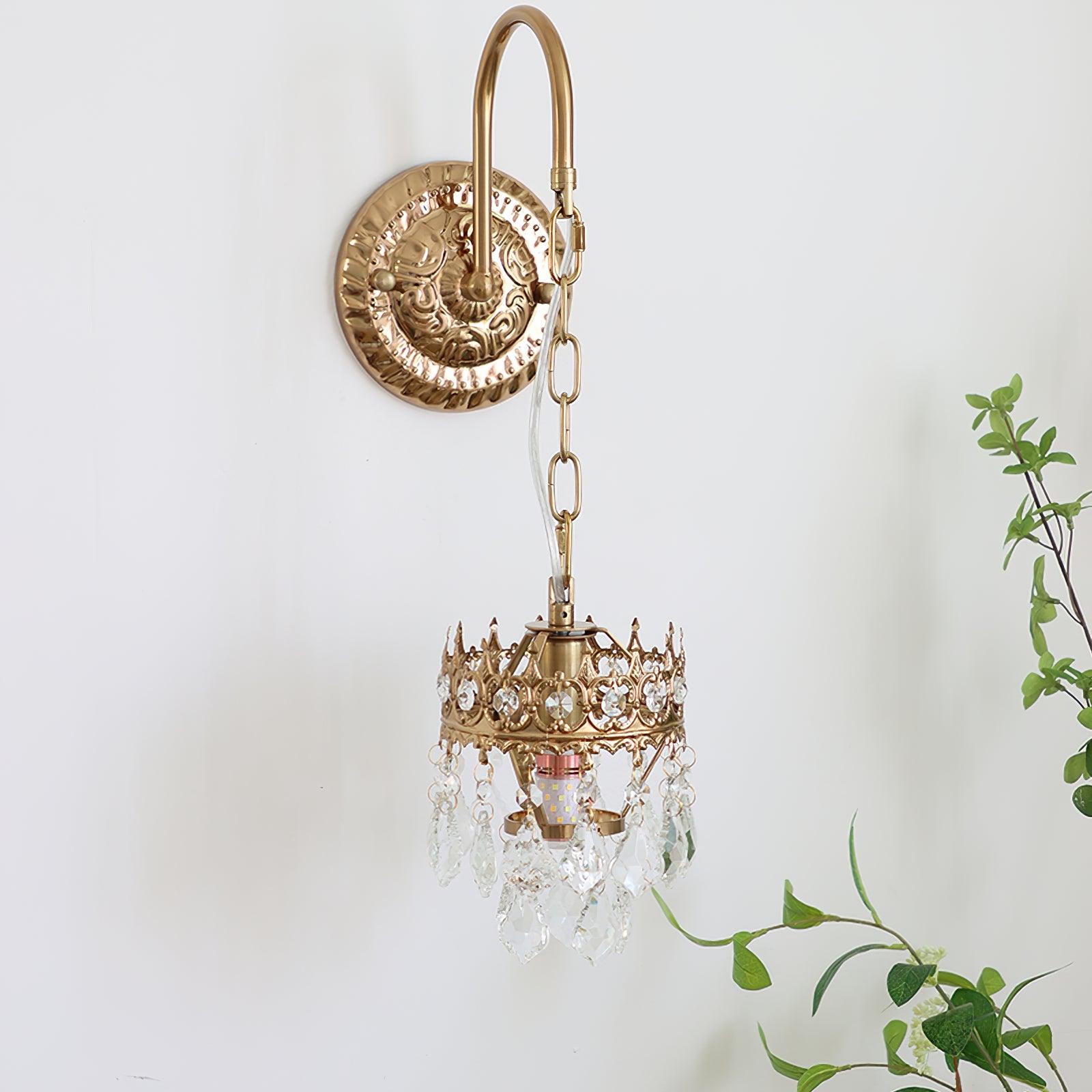 Elegant Crystal Crown Wall Sconce Set for Modern Interior Lighting