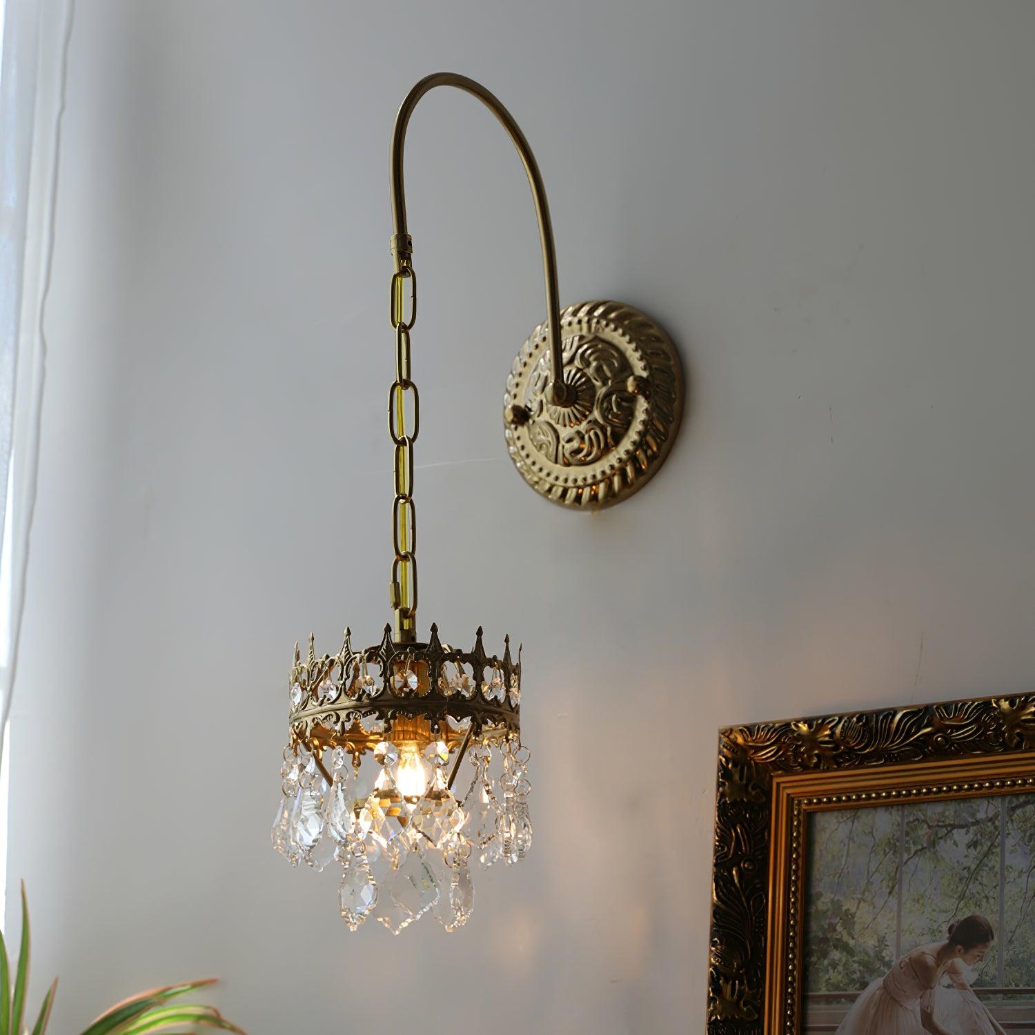 Elegant Crystal Crown Wall Sconce Set for Modern Interior Lighting