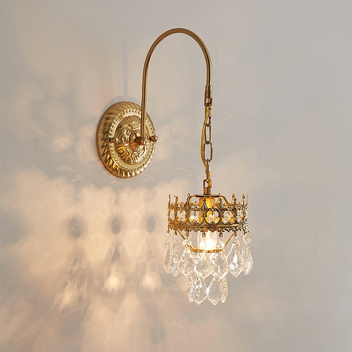 Elegant Crystal Crown Wall Sconce Set for Modern Interior Lighting