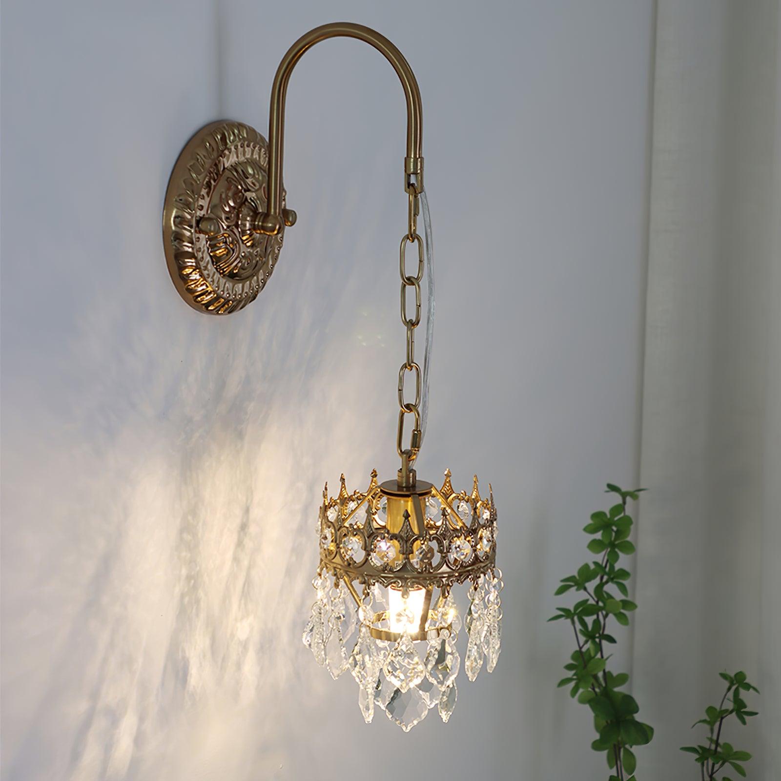 Elegant Crystal Crown Wall Sconce Set for Modern Interior Lighting