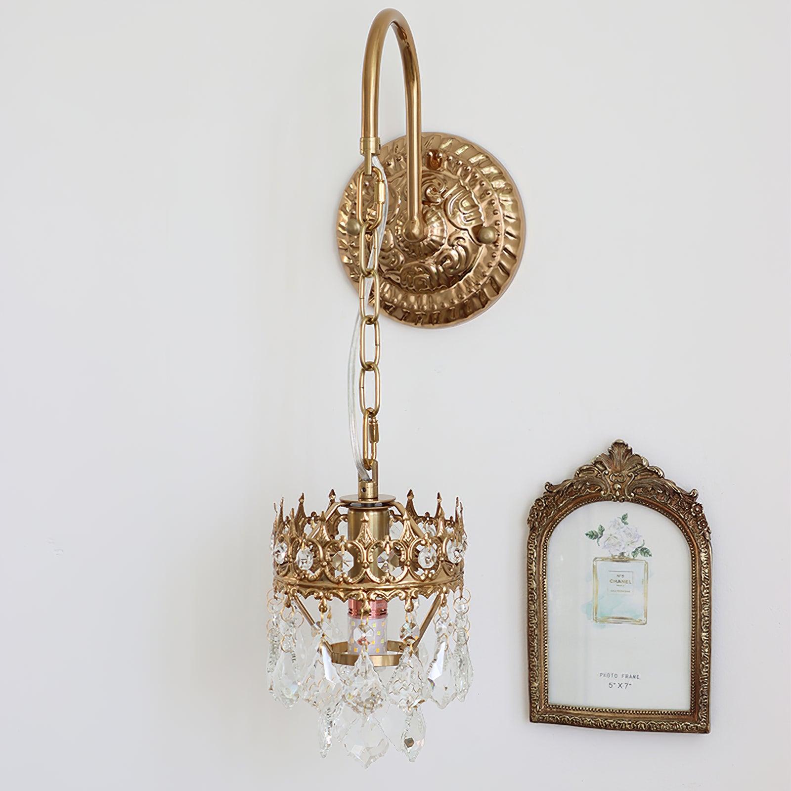 Elegant Crystal Crown Wall Sconce Set for Modern Interior Lighting