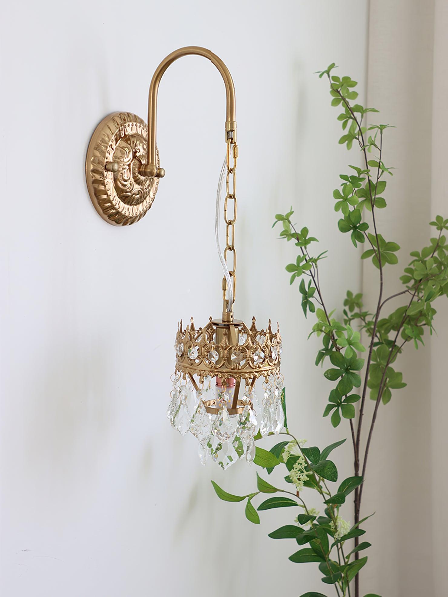 Elegant Crystal Crown Wall Sconce Set for Modern Interior Lighting