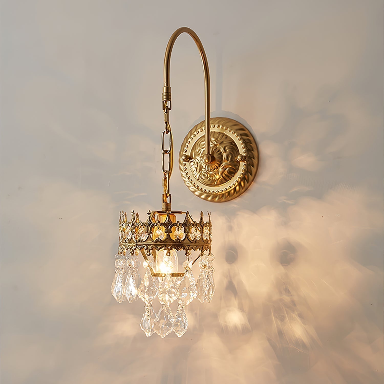 Elegant Crystal Crown Wall Sconce Set for Modern Interior Lighting