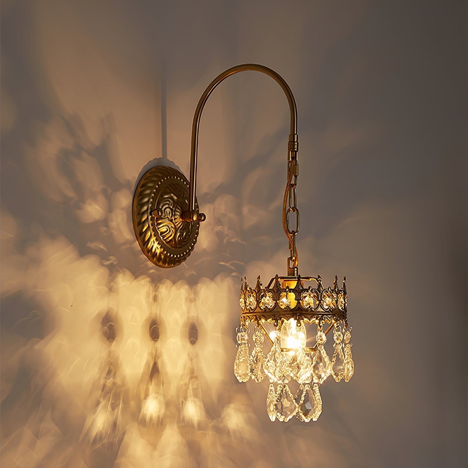 Elegant Crystal Crown Wall Sconce Set for Modern Interior Lighting