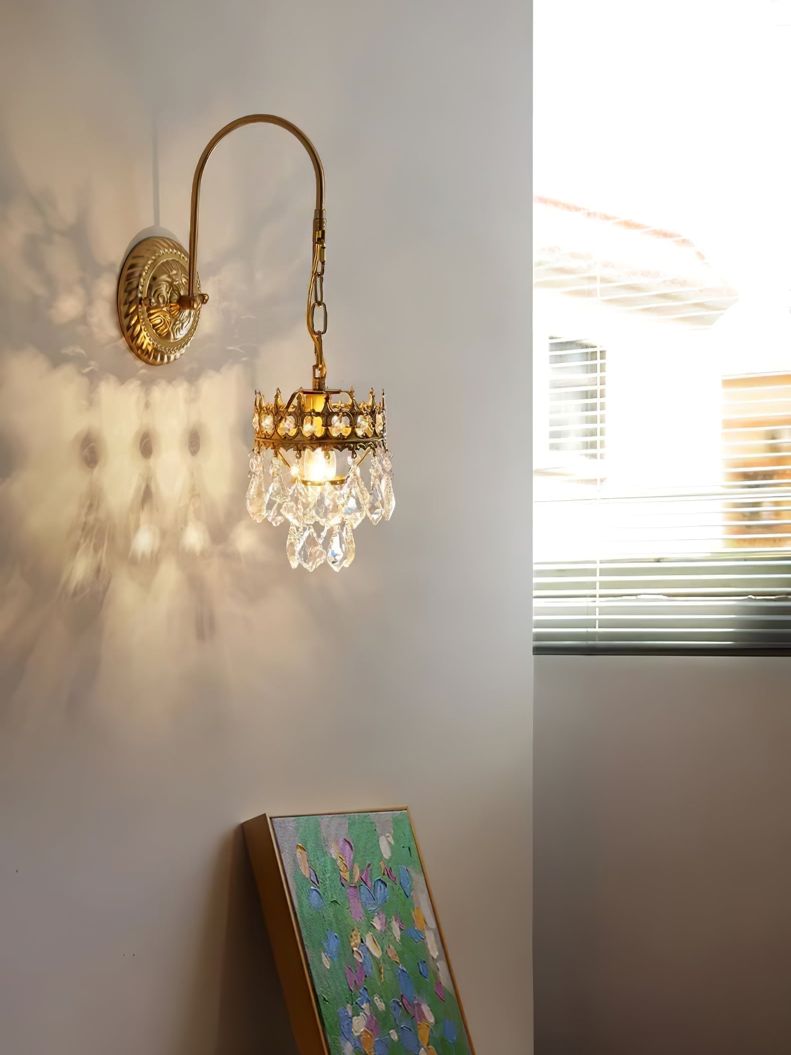 Elegant Crystal Crown Wall Sconce Set for Modern Interior Lighting
