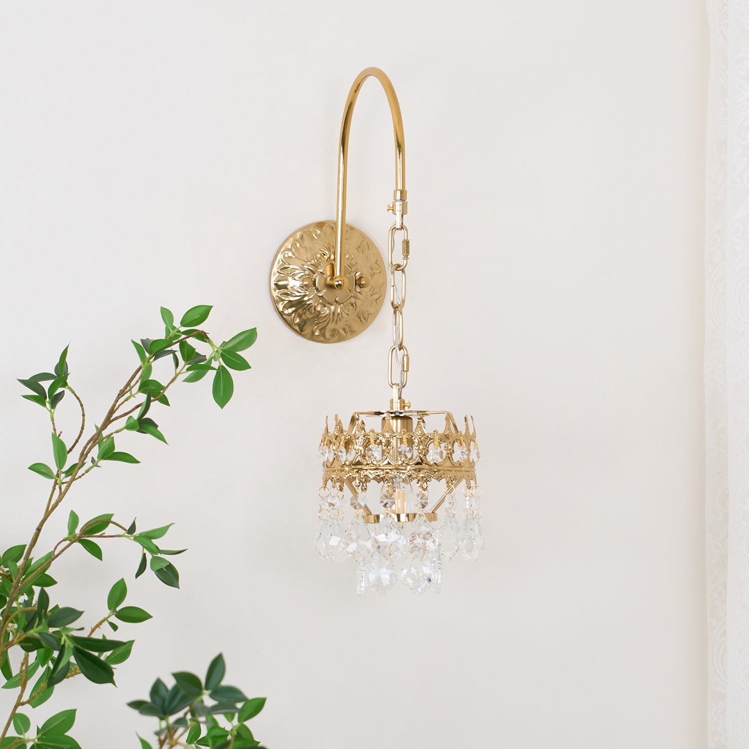 Elegant Crystal Crown Wall Sconce Set for Modern Interior Lighting