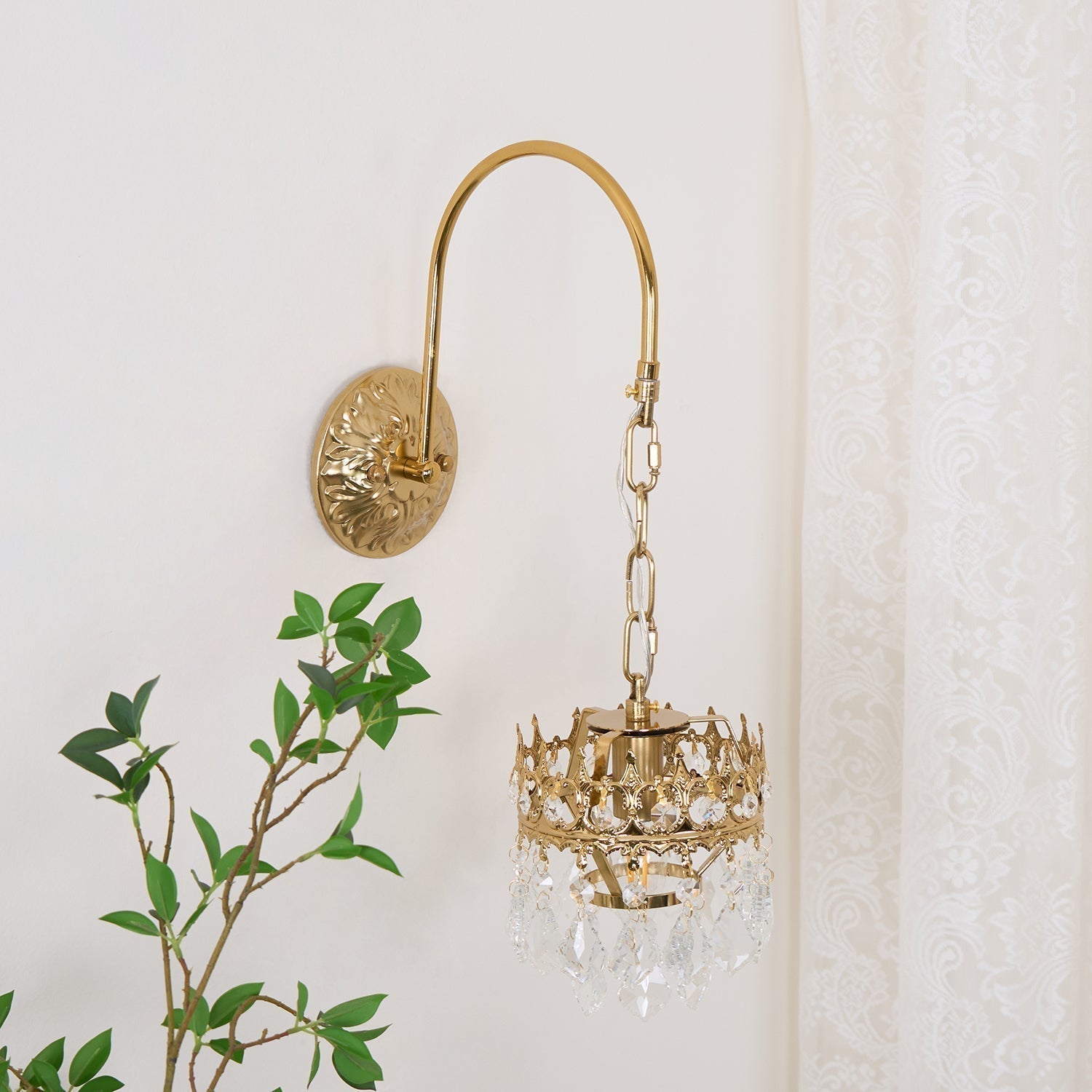 Elegant Crystal Crown Wall Sconce Set for Modern Interior Lighting